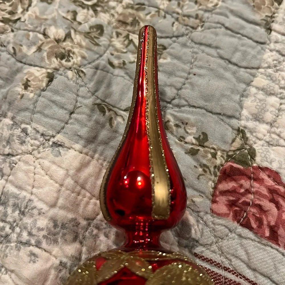 Waterford mercury glass & crystals Christmas tree topper ornament
